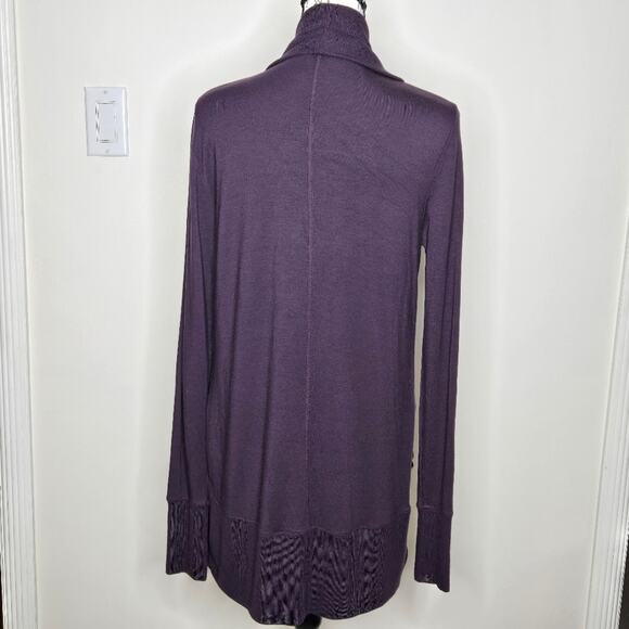 ATHLETA Womens Plum Open Front Cardigan with Pockets Generous Size XS - Picture 3 of 12